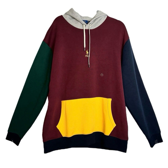 NWT Polo Ralph Lauren Mens Color Block Long Sleeve Hoodie Big & Tall XLT - Picture 1 of 7